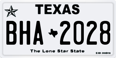 TX license plate BHA2028