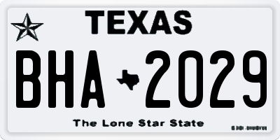 TX license plate BHA2029