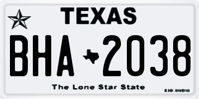 TX license plate BHA2038