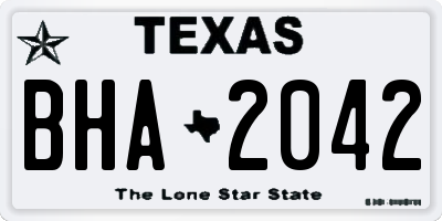 TX license plate BHA2042