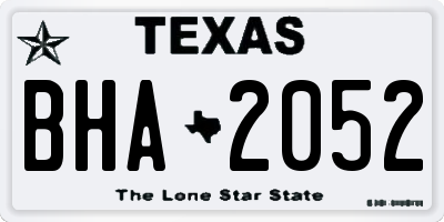TX license plate BHA2052
