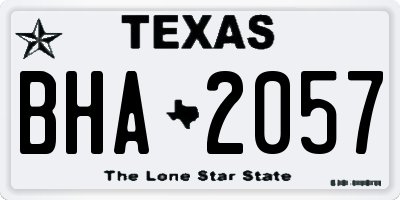 TX license plate BHA2057