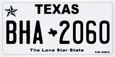 TX license plate BHA2060