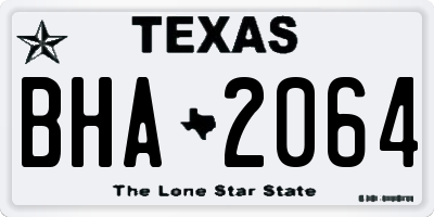TX license plate BHA2064