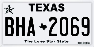 TX license plate BHA2069
