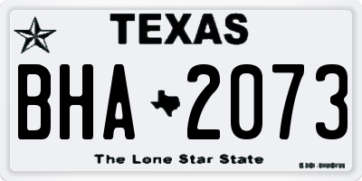 TX license plate BHA2073