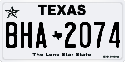 TX license plate BHA2074