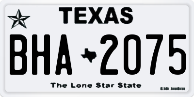 TX license plate BHA2075