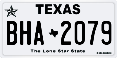 TX license plate BHA2079