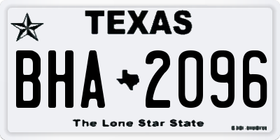 TX license plate BHA2096