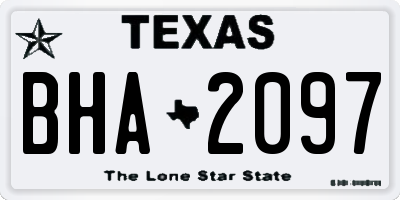 TX license plate BHA2097