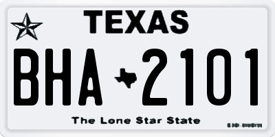 TX license plate BHA2101