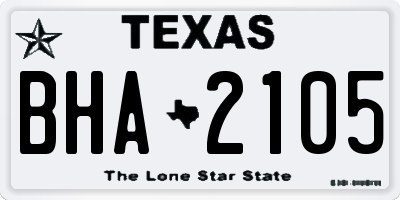 TX license plate BHA2105