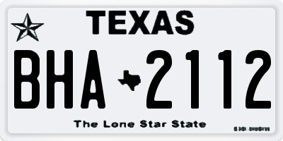 TX license plate BHA2112