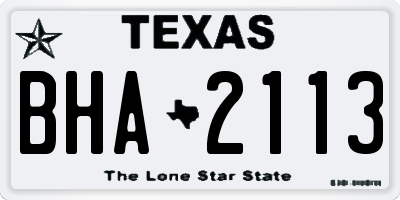 TX license plate BHA2113