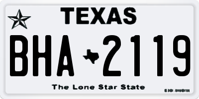 TX license plate BHA2119