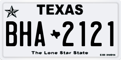 TX license plate BHA2121