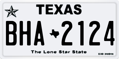 TX license plate BHA2124