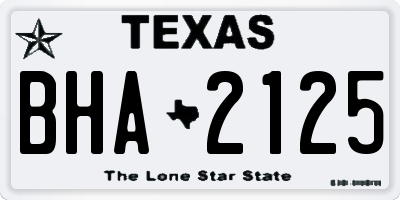 TX license plate BHA2125