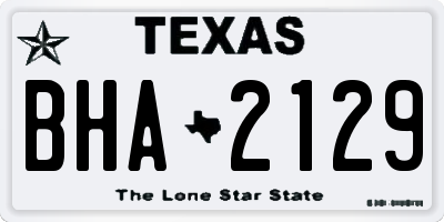 TX license plate BHA2129