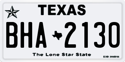 TX license plate BHA2130