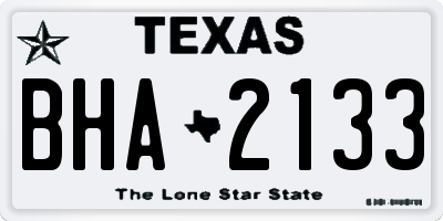 TX license plate BHA2133
