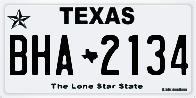 TX license plate BHA2134
