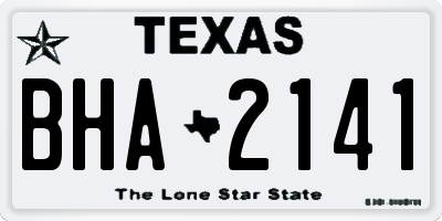 TX license plate BHA2141
