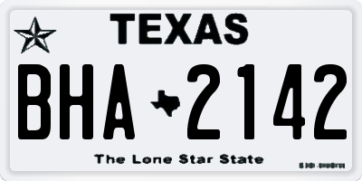 TX license plate BHA2142