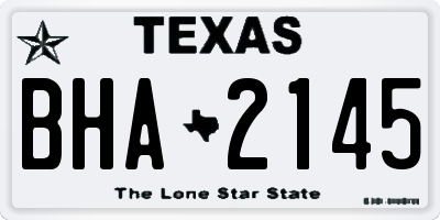 TX license plate BHA2145