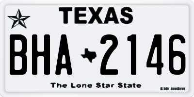 TX license plate BHA2146