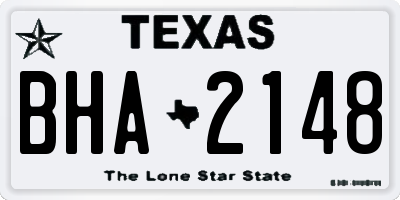 TX license plate BHA2148