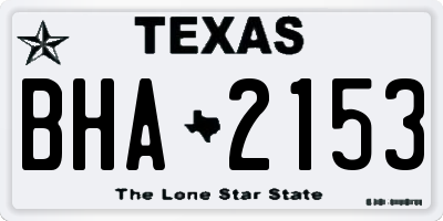 TX license plate BHA2153