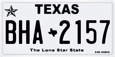 TX license plate BHA2157