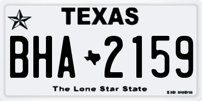 TX license plate BHA2159
