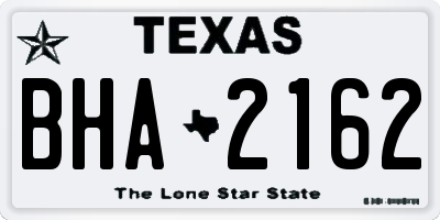 TX license plate BHA2162