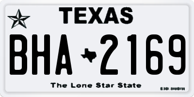 TX license plate BHA2169