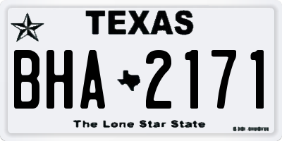 TX license plate BHA2171