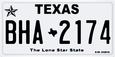 TX license plate BHA2174