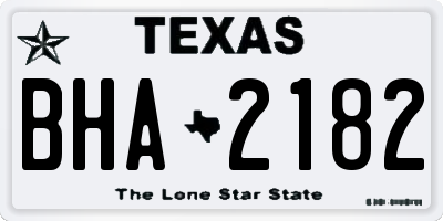 TX license plate BHA2182