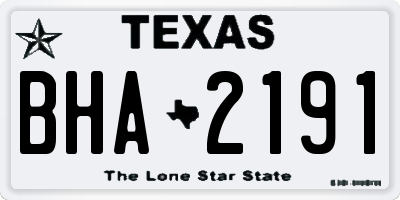 TX license plate BHA2191