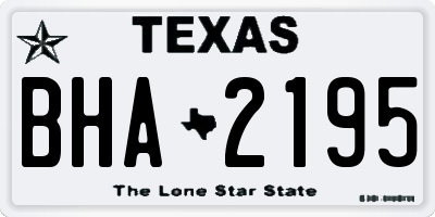 TX license plate BHA2195