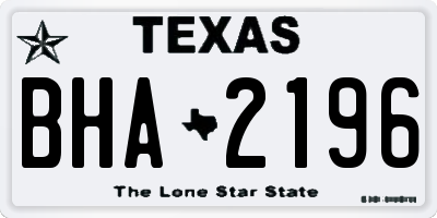 TX license plate BHA2196