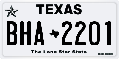 TX license plate BHA2201