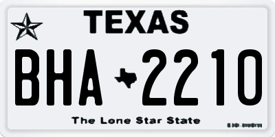 TX license plate BHA2210