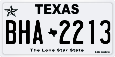 TX license plate BHA2213