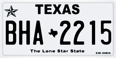TX license plate BHA2215
