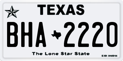 TX license plate BHA2220