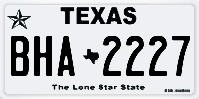 TX license plate BHA2227
