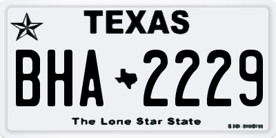 TX license plate BHA2229